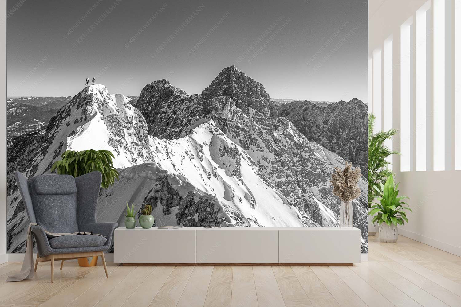 Jubigrat Winter – Größe ca. 300x200cm, Seitenverhältnis 3:2 — Zwischen Alpspitze und Zugspitze Mühsam gestaltet sich die Kletterei auf dem Jubiläusgrat im Winter - Jubigrat Winter - Größe ca. 300x200cm, Seitenverhältnis 3:2 - Zwischen Alpspitze und Zugspitze - weitere Infos unter https://www.kriner-weiermann.de