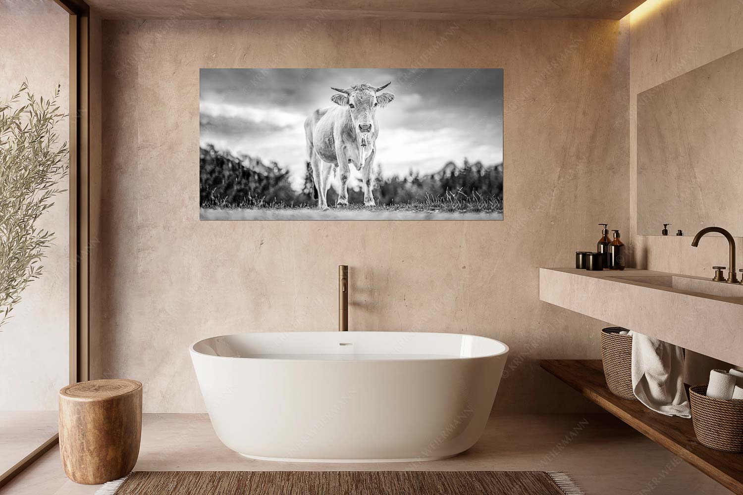 Junger Werdenfelser – Größe ca. 180x90cm, Seitenverhältnis 2: — Murnau Werdenfelser Rind Junges Murnau Werdenfelser Rind auf der Sommerweide bei Krün - Junger Werdenfelser - Größe ca. 180x90cm, Seitenverhältnis 2: - Murnau Werdenfelser Rind - weitere Infos unter https://www.kriner-weiermann.de