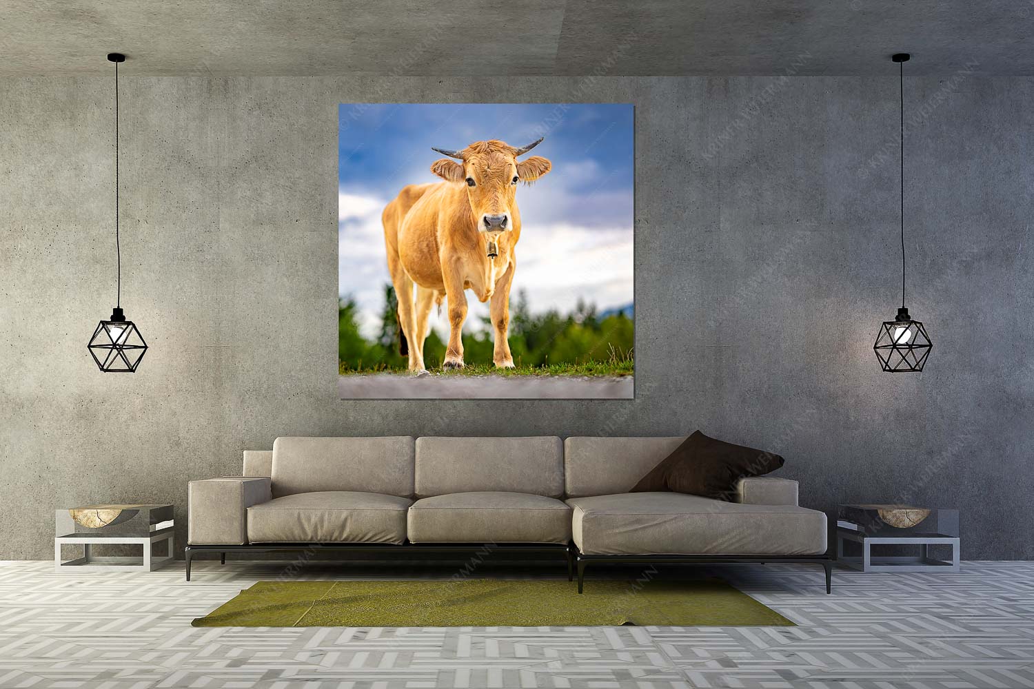 Junger Werdenfelser – Größe ca. 160x160cm, Seitenverhältnis 1:1 — Murnau Werdenfelser Rind Junges Murnau Werdenfelser Rind auf der Sommerweide bei Krün - Junger Werdenfelser - Größe ca. 160x160cm, Seitenverhältnis 1:1 - Murnau Werdenfelser Rind - weitere Infos unter https://www.kriner-weiermann.de