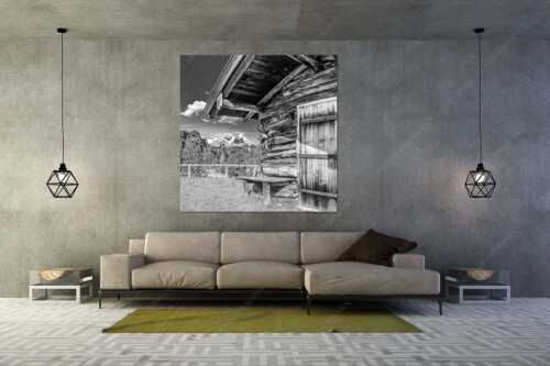 Vom Schachen bis zum Gamsanger gibt es auf der Wetterstein-Nordseite einiges zu entdecken - Kämialm - Größe ca. 160x160cm, Seitenverhältnis 1:1 - Almhütte im Wettersteingebirge - weitere Infos unter https://www.kriner-weiermann.de