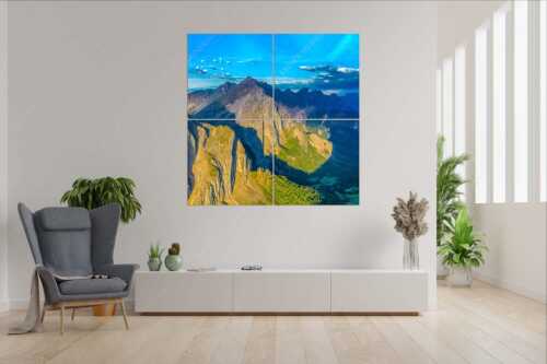 Speckkar und Lafatscher am Halleranger bei erstem Licht nach Gewitter - Karwendel Dome - 4er Split, Größe ca. 180x180cm, Seitenverhältnis 1:1 - Lafatscher im Karwendel - weitere Infos unter https://www.kriner-weiermann.de