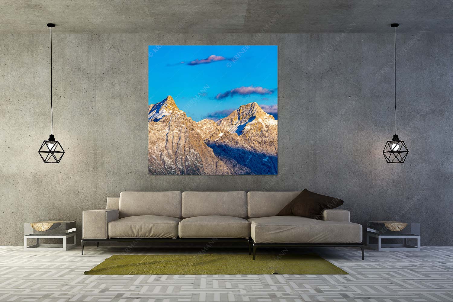 Karwendelgrößen – Größe ca. 160x160cm, Seitenverhältnis 1:1 — Kaltwasserkarspitze und Birkkarspitze Kaltwasserkar-, und Birkkarspitze im Karwendel angezuckert Anfang August - Karwendelgrößen - Größe ca. 160x160cm, Seitenverhältnis 1:1 - Kaltwasserkarspitze und Birkkarspitze - weitere Infos unter https://www.kriner-weiermann.de
