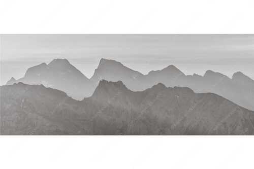 Blick auf das westliche Karwendel bei Sonnenaufgang - Karwendelseite - Seitenverhältnis 2,5:1 - Karwendelgipfel Sonnenaufgang - weitere Infos unter https://www.kriner-weiermann.de