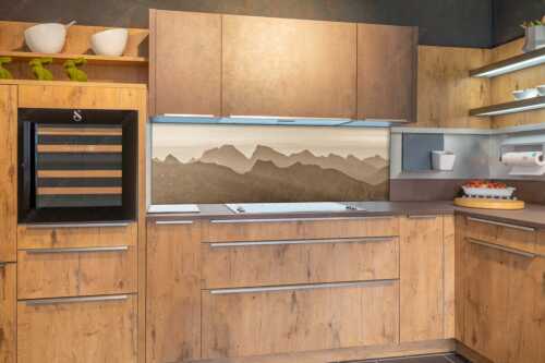 Blick auf das westliche Karwendel bei Sonnenaufgang - Karwendelseite - Größe ca. 180x60cm, Seitenverhältnis 3:1 - Karwendelgipfel Sonnenaufgang - weitere Infos unter https://www.kriner-weiermann.de