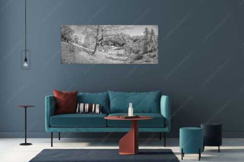 Letzte Sonne im Oberreintal im Wetterstein - Keiner mehr da! - Wandbild - Größe ca. 175x70cm, Seitenverhältnis 2,5:1 - Herbst Ahorn mit Oberreintalhütte - weitere Infos unter https://www.kriner-weiermann.de