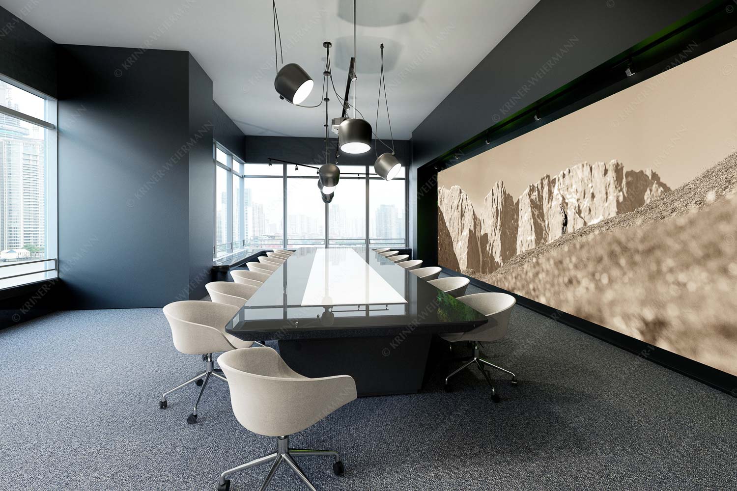 Kimmbebba – Größe ca. 600x200cm, Seitenverhältnis 3:1 — Gams im Karwendel Gams auf Frühlingswiese mit Dreizinkenspitze im Karwendelgebirge - Kimmbebba - Größe ca. 600x200cm, Seitenverhältnis 3:1 - Gams im Karwendel - weitere Infos unter https://www.kriner-weiermann.de