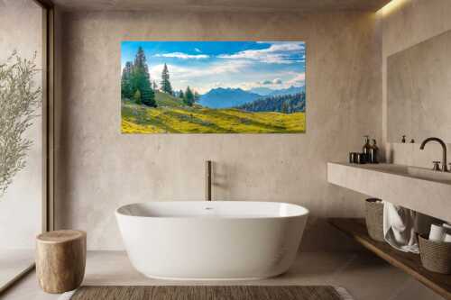 Bergschafe mit Blick von der Kuhalm zum Soierngebirge - Kuhalmschaflan - Größe ca. 180x90cm, Seitenverhältnis 2:1 - Schafe auf der Kuhalm im Estergebirge - weitere Infos unter https://www.kriner-weiermann.de