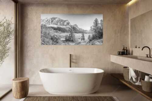 Blick zur Speckkarspitze und über den Halleranger im Karwendelgebirge - Letztes Licht am Anger - Größe ca. 180x90cm, Seitenverhältnis 2:1 - Halleranger mit Speckkarspitze im Karwendel - weitere Infos unter https://www.kriner-weiermann.de