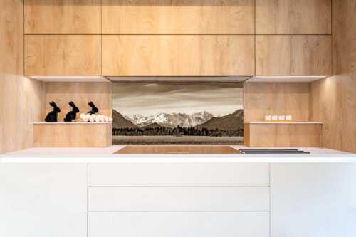 Blick von Murnau durchs Loisachtal zum Wettersteinmassiv mit Alpspitze und Zugspitze - Loisachtal - Größe ca. 120x60cm, Seitenverhältnis 2:1 - Murnau bis zum Wetterstein - weitere Infos unter https://www.kriner-weiermann.de