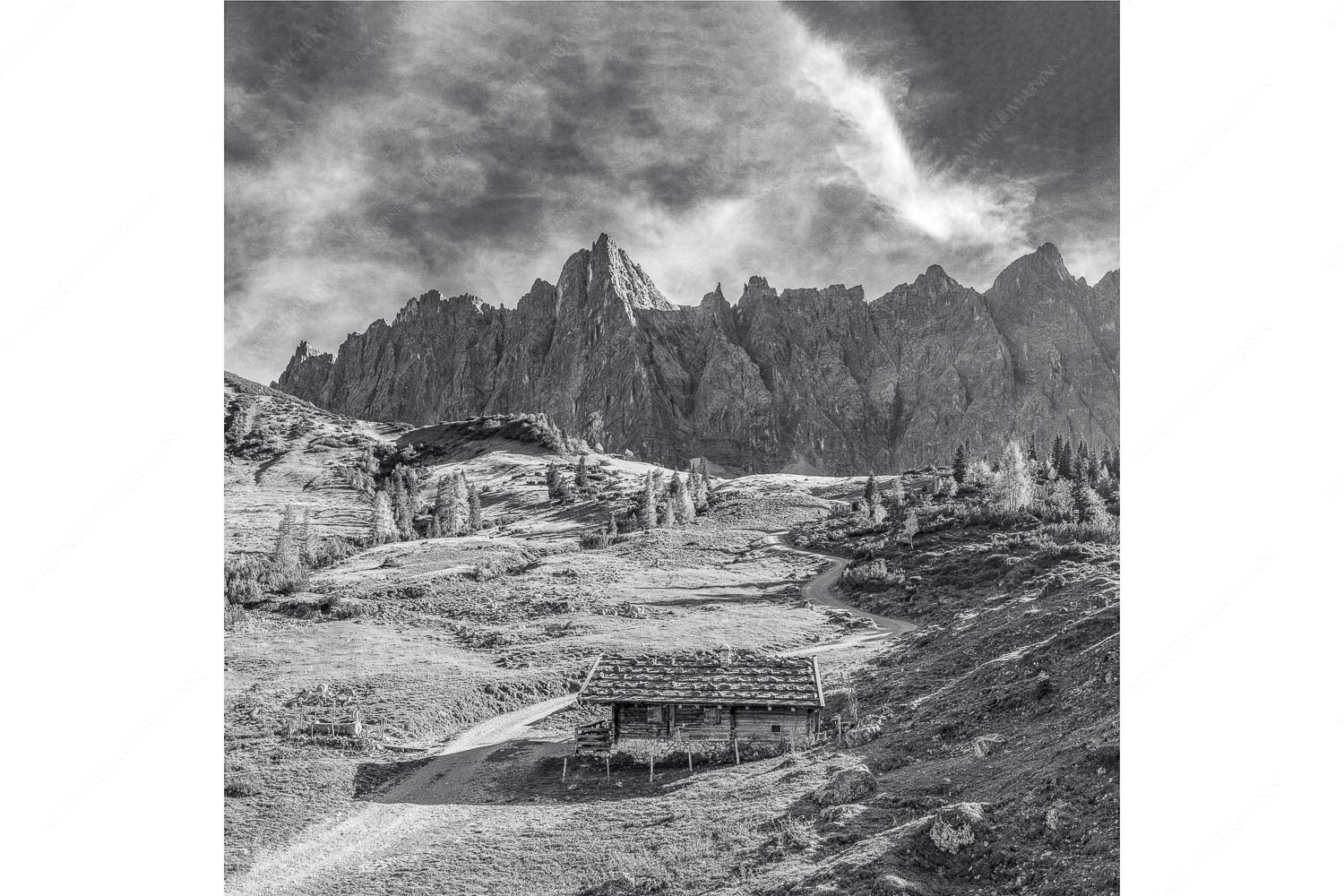 Malerisches Karwendel – Seitenverhältnis 1:1 — Ladizalm im Karwendel Blick über die Ladizalm zur Lalidererspitze im Karwendelgebirge