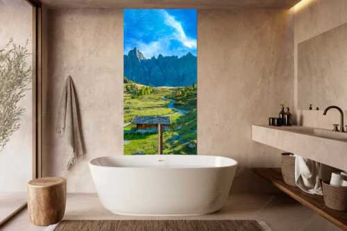Blick über die Ladizalm zur Lalidererspitze im Karwendelgebirge - Malerisches Karwendel - Größe ca. 100x200cm, Seitenverhältnis 1:2 - Ladizalm im Karwendel - weitere Infos unter https://www.kriner-weiermann.de