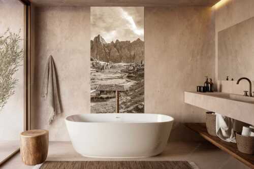 Blick über die Ladizalm zur Lalidererspitze im Karwendelgebirge - Malerisches Karwendel - Größe ca. 100x200cm, Seitenverhältnis 1:2 - Ladizalm im Karwendel - weitere Infos unter https://www.kriner-weiermann.de