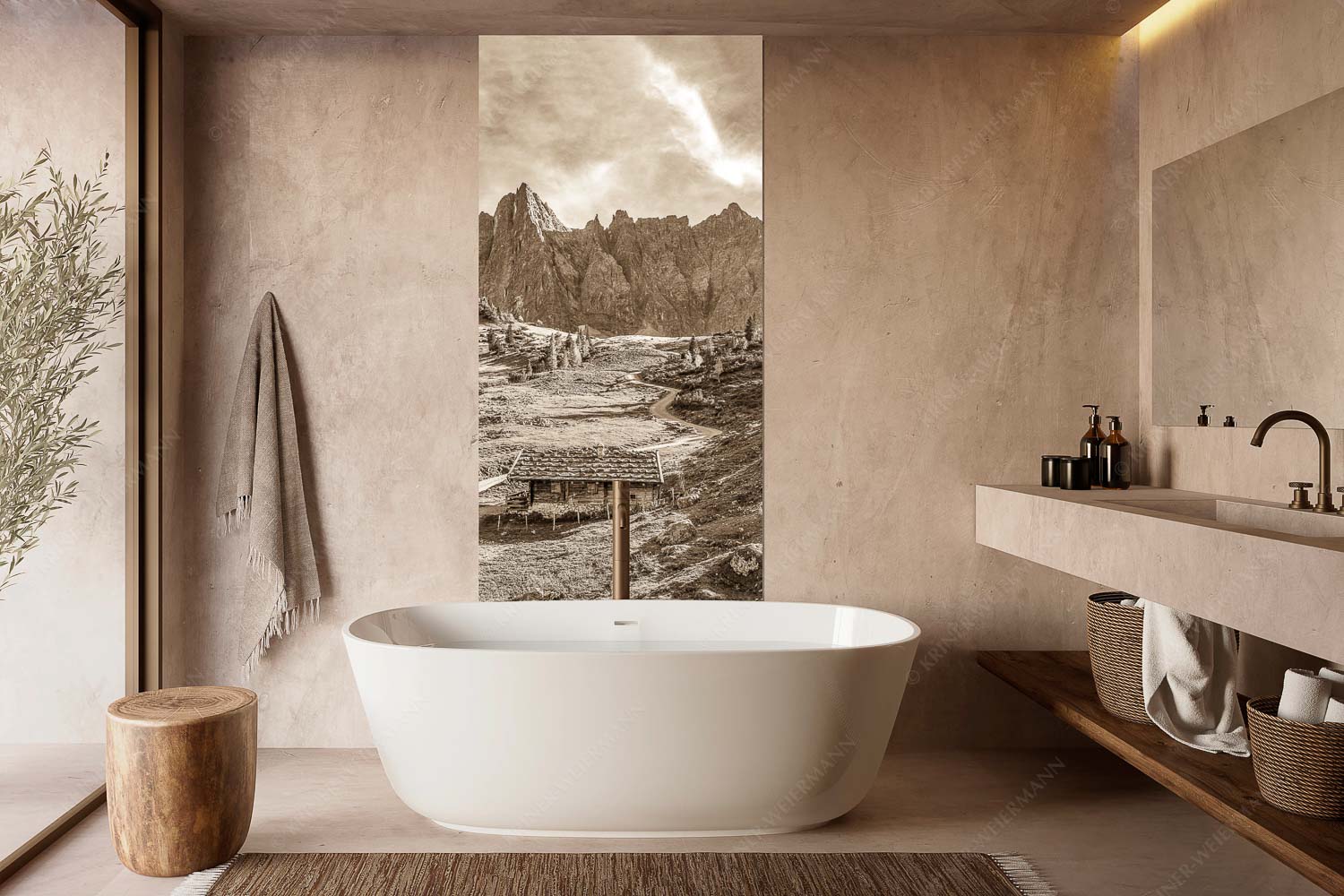 Blick über die Ladizalm zur Lalidererspitze im Karwendelgebirge - Malerisches Karwendel - Größe ca. 100x200cm, Seitenverhältnis 1:2 - Ladizalm im Karwendel - weitere Infos unter https://www.kriner-weiermann.de