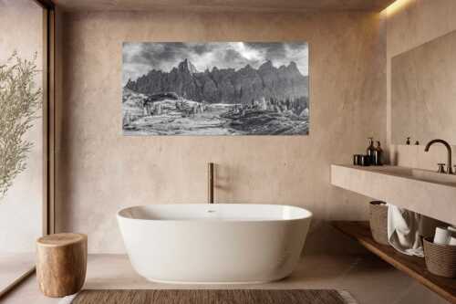 Blick über die Ladizalm zur Lalidererspitze im Karwendelgebirge - Malerisches Karwendel - Größe ca. 180x90cm, Seitenverhältnis 2:1 - Ladizalm im Karwendel - weitere Infos unter https://www.kriner-weiermann.de
