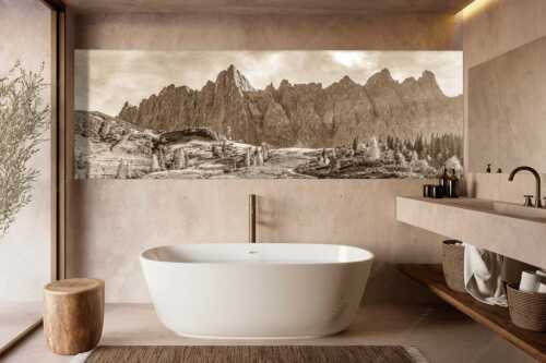 Blick über die Ladizalm zur Lalidererspitze im Karwendelgebirge - Malerisches Karwendel - Größe ca. 300x100cm, Seitenverhältnis 3:1 - Ladizalm im Karwendel - weitere Infos unter https://www.kriner-weiermann.de