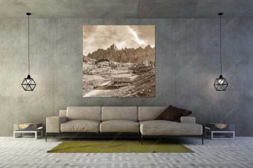 Blick über die Ladizalm zur Lalidererspitze im Karwendelgebirge - Malerisches Karwendel - Größe ca. 160x160cm, Seitenverhältnis 1:1 - Ladizalm im Karwendel - weitere Infos unter https://www.kriner-weiermann.de