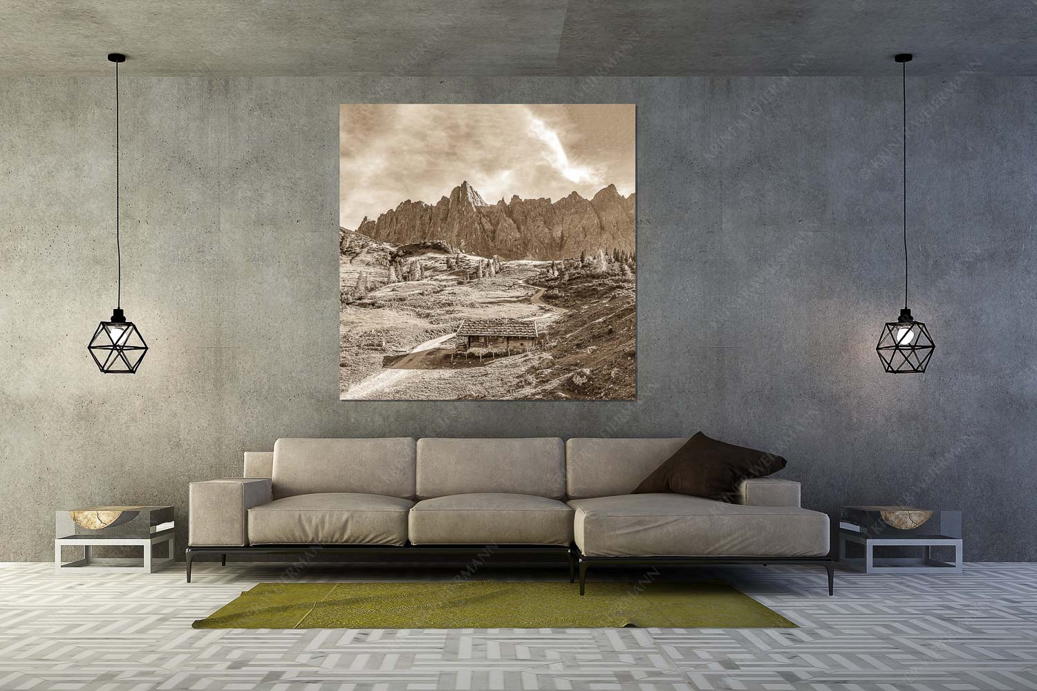 Malerisches Karwendel – Größe ca. 160x160cm, Seitenverhältnis 1:1 — Ladizalm im Karwendel Blick über die Ladizalm zur Lalidererspitze im Karwendelgebirge - Malerisches Karwendel - Größe ca. 160x160cm, Seitenverhältnis 1:1 - Ladizalm im Karwendel - weitere Infos unter https://www.kriner-weiermann.de