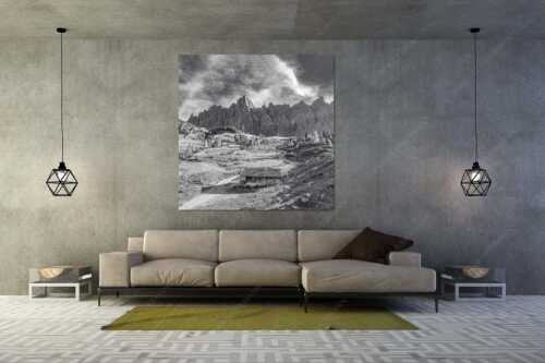 Blick über die Ladizalm zur Lalidererspitze im Karwendelgebirge - Malerisches Karwendel - Größe ca. 160x160cm, Seitenverhältnis 1:1 - Ladizalm im Karwendel - weitere Infos unter https://www.kriner-weiermann.de