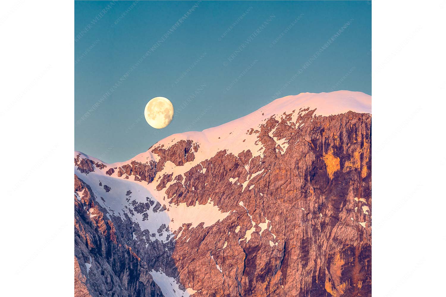 Mond und Munde – Seitenverhältnis 1:1 — Hohe Munde Vollmond Monduntergang an der Hohen Munde in den Mieminger Bergen