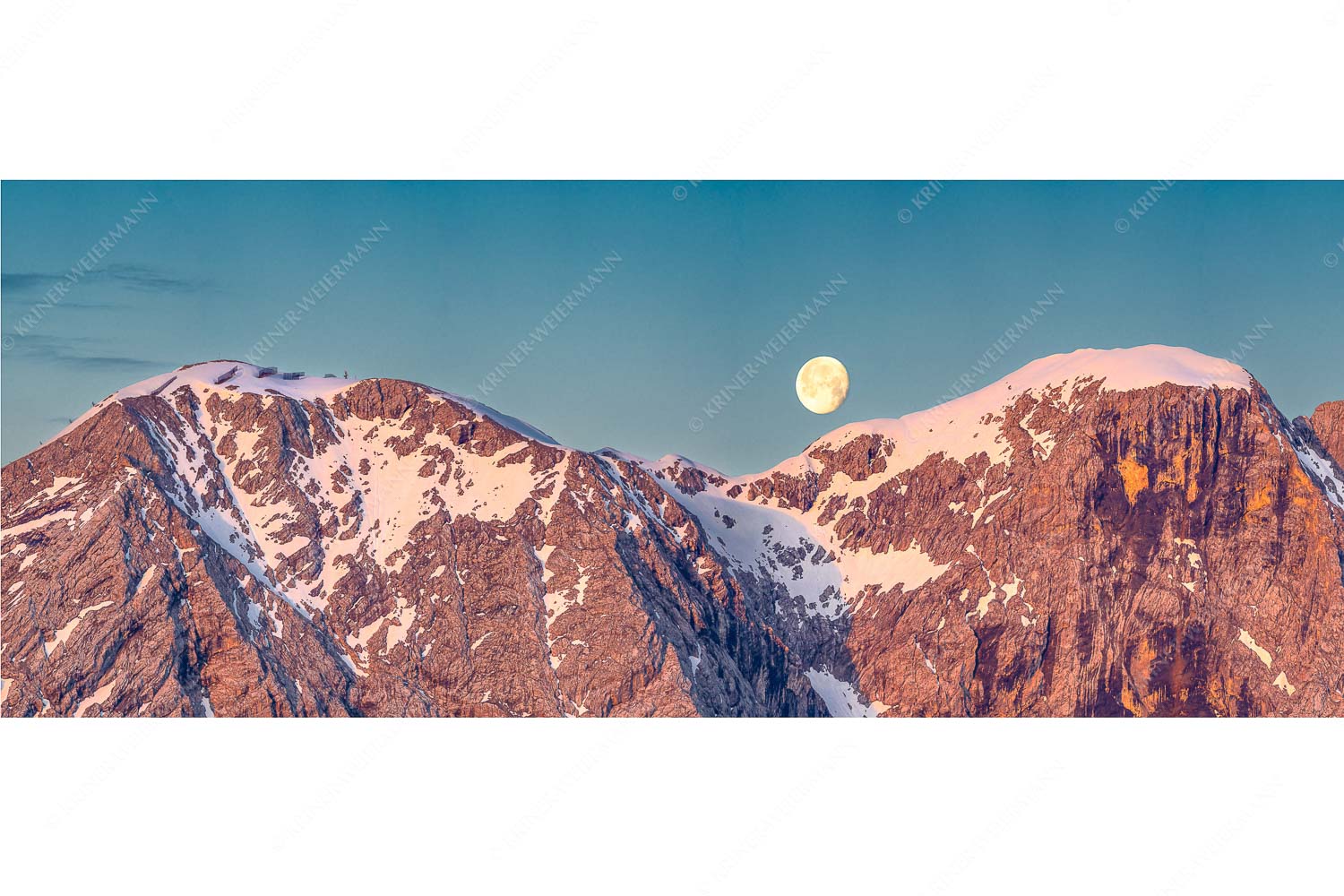 Mond und Munde – Seitenverhältnis 2,5:1 — Hohe Munde Vollmond Monduntergang an der Hohen Munde in den Mieminger Bergen