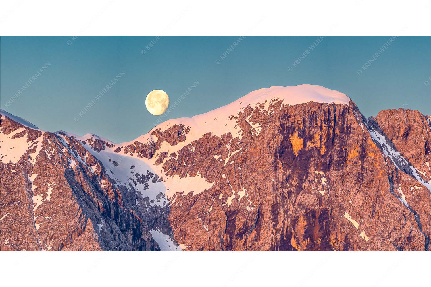 Mond und Munde – Seitenverhältnis 2:1 — Hohe Munde Vollmond Monduntergang an der Hohen Munde in den Mieminger Bergen
