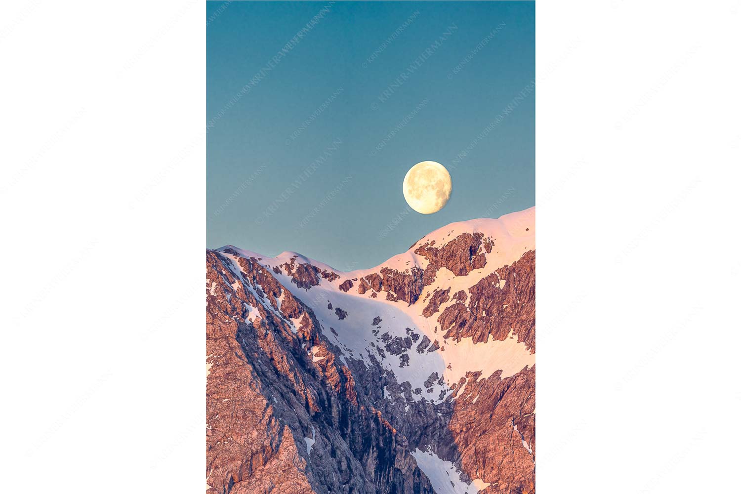 Mond und Munde – Seitenverhältnis 2:3 — Hohe Munde Vollmond Monduntergang an der Hohen Munde in den Mieminger Bergen