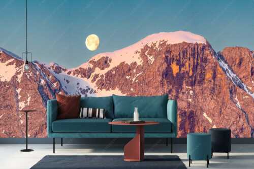 Monduntergang an der Hohen Munde in den Mieminger Bergen - Mond und Munde - Größe ca. 400x200cm, Seitenverhältnis 2:1 - Hohe Munde Vollmond - weitere Infos unter https://www.kriner-weiermann.de