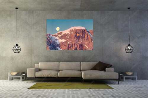 Monduntergang an der Hohen Munde in den Mieminger Bergen - Mond und Munde - Größe ca. 180x120cm, Seitenverhältnis 3:2 - Hohe Munde Vollmond - weitere Infos unter https://www.kriner-weiermann.de