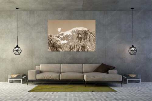 Monduntergang an der Hohen Munde in den Mieminger Bergen - Mond und Munde - Größe ca. 180x120cm, Seitenverhältnis 3:2 - Hohe Munde Vollmond - weitere Infos unter https://www.kriner-weiermann.de