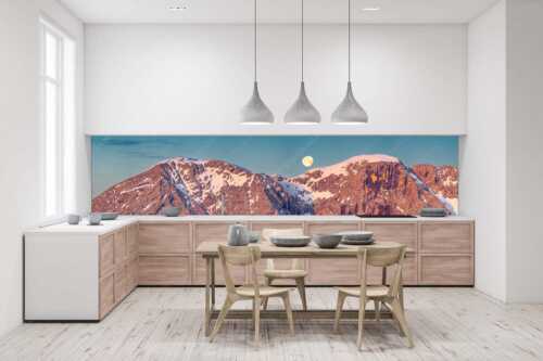 Monduntergang an der Hohen Munde in den Mieminger Bergen - Mond und Munde - Größe ca. 400x100cm, Seitenverhältnis 4:1 - Hohe Munde Vollmond - weitere Infos unter https://www.kriner-weiermann.de