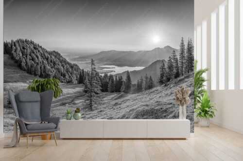 Herrlicher Sonnenaufgang auf der Kaseralm mit Blick auf den Kochelsee - Morgensymphonie - Größe ca. 300x200cm, Seitenverhältnis 3:2 - Kaseralm unter Heimgarten - weitere Infos unter https://www.kriner-weiermann.de