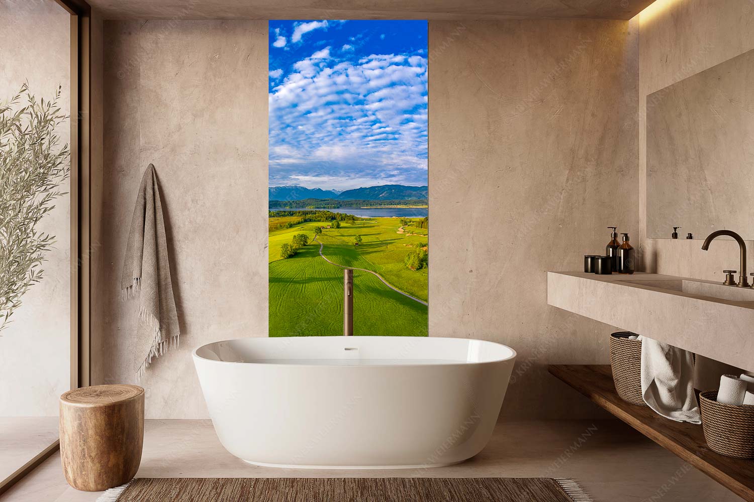 Blick über den Staffelsee zum Estergebirge und den Ammergebirge - Obersee - Größe ca. 100x200cm, Seitenverhältnis 1:2 - Staffelsee - weitere Infos unter https://www.kriner-weiermann.de