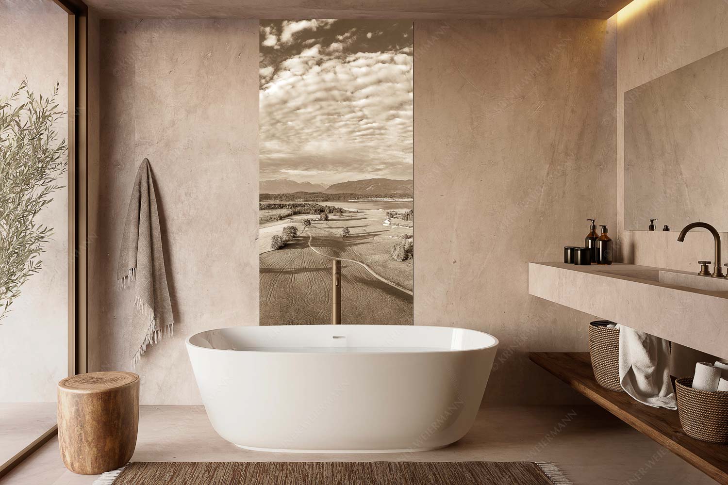 Blick über den Staffelsee zum Estergebirge und den Ammergebirge - Obersee - Größe ca. 100x200cm, Seitenverhältnis 1:2 - Staffelsee - weitere Infos unter https://www.kriner-weiermann.de