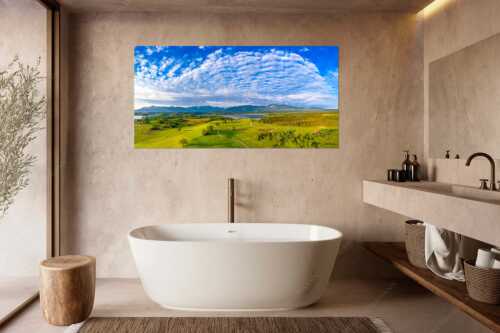 Blick über den Staffelsee zum Estergebirge und den Ammergebirge - Obersee - Größe ca. 180x90cm, Seitenverhältnis 2:1 - Staffelsee - weitere Infos unter https://www.kriner-weiermann.de