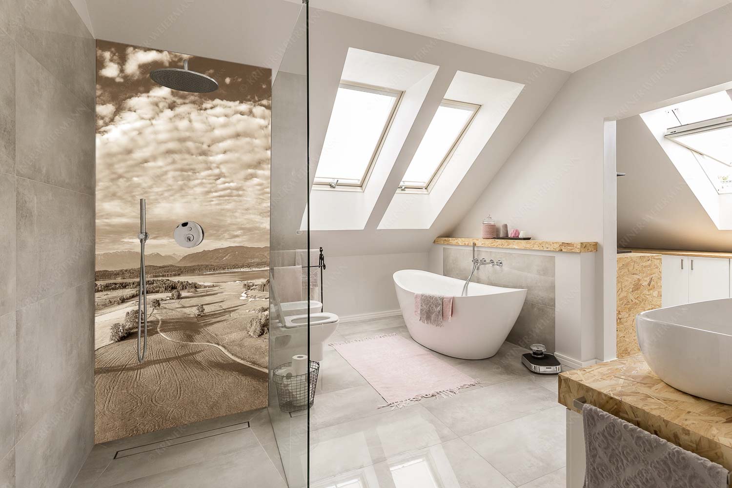 Obersee – Größe ca. 110x220cm, Seitenverhältnis 1:2 — Staffelsee Blick über den Staffelsee zum Estergebirge und den Ammergebirge - Obersee - Größe ca. 110x220cm, Seitenverhältnis 1:2 - Staffelsee - weitere Infos unter https://www.kriner-weiermann.de