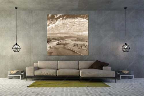 Blick über den Staffelsee zum Estergebirge und den Ammergebirge - Obersee - Größe ca. 160x160cm, Seitenverhältnis 1:1 - Staffelsee - weitere Infos unter https://www.kriner-weiermann.de