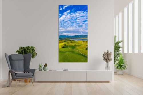 Blick über den Staffelsee zum Estergebirge und den Ammergebirge - Obersee - Größe ca. 90x180cm, Seitenverhältnis 1:2 - Staffelsee - weitere Infos unter https://www.kriner-weiermann.de