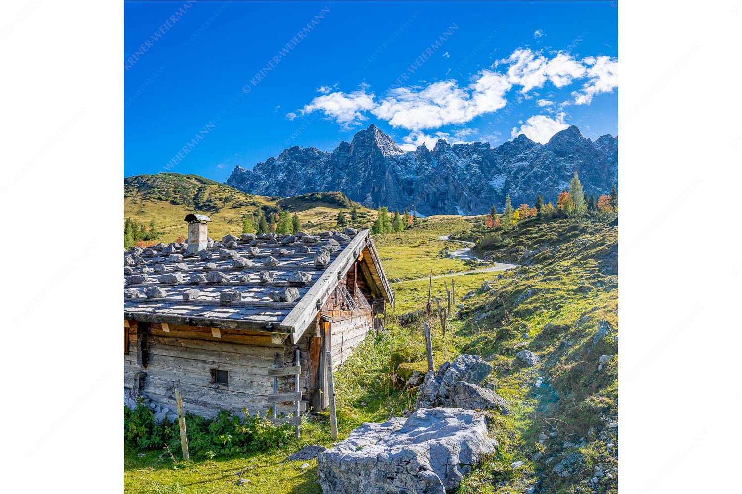 Pittoresk – Seitenverhältnis 1:1 — Ladizalm im Karwendel Ladizalm mit Laliderer Nordwände im Karwendelgebirge