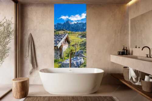 Ladizalm mit Laliderer Nordwände im Karwendelgebirge - Pittoresk - Größe ca. 100x200cm, Seitenverhältnis 1:2 - Ladizalm im Karwendel - weitere Infos unter https://www.kriner-weiermann.de