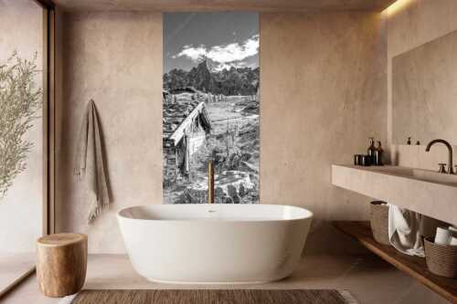Ladizalm mit Laliderer Nordwände im Karwendelgebirge - Pittoresk - Größe ca. 100x200cm, Seitenverhältnis 1:2 - Ladizalm im Karwendel - weitere Infos unter https://www.kriner-weiermann.de