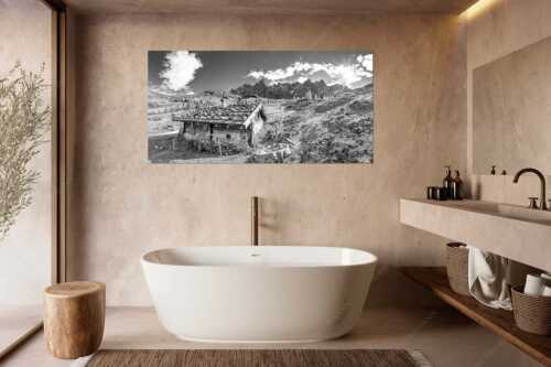 Ladizalm mit Laliderer Nordwände im Karwendelgebirge - Pittoresk - Größe ca. 180x90cm, Seitenverhältnis 2:1 - Ladizalm im Karwendel - weitere Infos unter https://www.kriner-weiermann.de