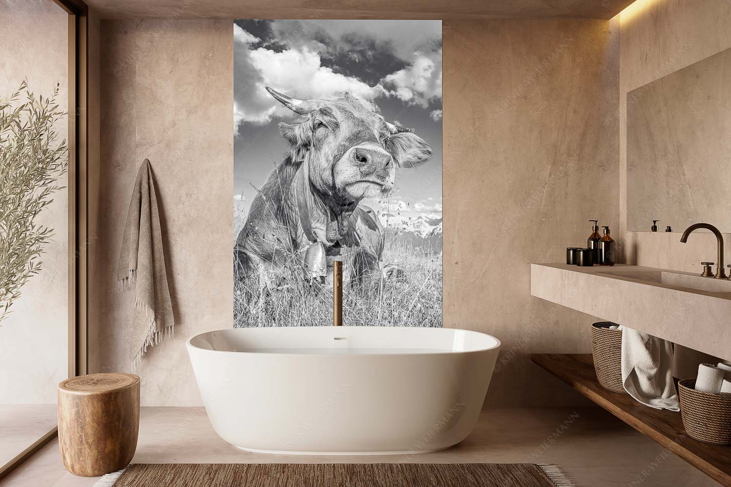 Reine Genusssache – Größe ca. 160x240cm, Seitenverhältnis 2:3 — Murnau-Werdenfelser Rind Murnau Werdenfelser Jungvieh genießt die Abendsonne im Estergebirge - Reine Genusssache - Größe ca. 160x240cm, Seitenverhältnis 2:3 - Murnau-Werdenfelser Rind - weitere Infos unter https://www.kriner-weiermann.de