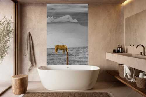 Haflinger Pferde auf der Sommerweide am Wank mit Wettersteingebirge im Hintergrund - Roßwank II - Größe ca. 160x240cm, Seitenverhältnis 2:3 - Haflinger Pferde am Wank - weitere Infos unter https://www.kriner-weiermann.de