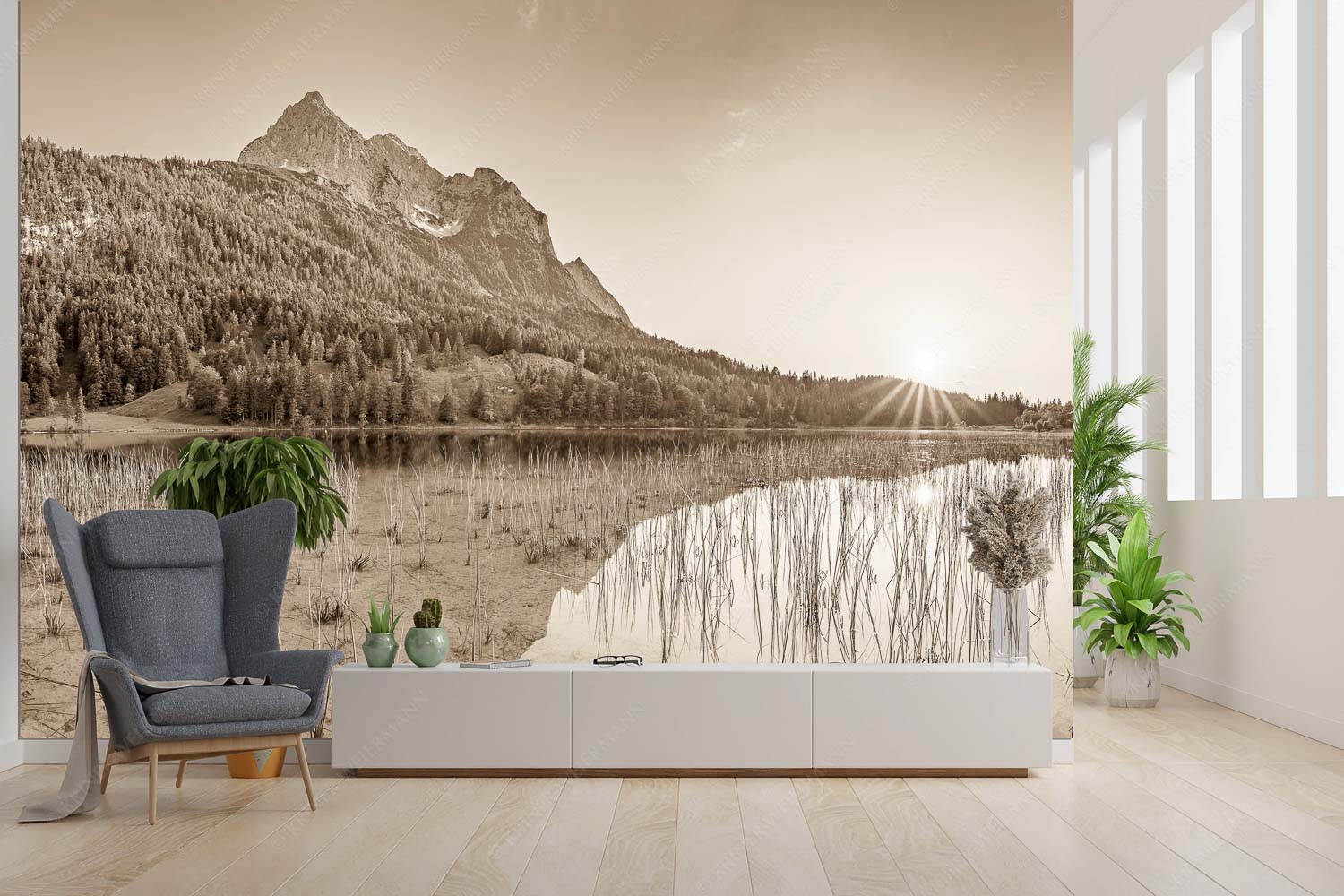 Ruhige Momente – Größe ca. 300x200cm, Seitenverhältnis 3:2 — Ferchensee mit Wetterstein Sonnenuntergang am Ferchensee mit Blick zu den Wettersteinspitzen - Ruhige Momente - Größe ca. 300x200cm, Seitenverhältnis 3:2 - Ferchensee mit Wetterstein - weitere Infos unter https://www.kriner-weiermann.de