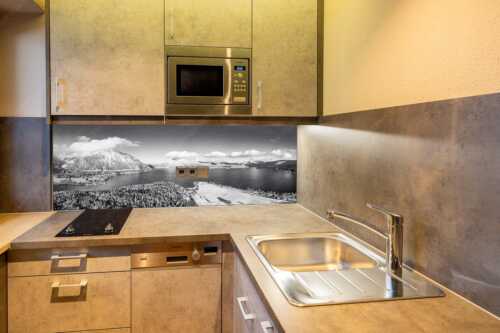 Blick über den winterlichen Walchensee zum Herzogstand und Jochberg - Ruhige See - Größe ca. 150x60cm, Seitenverhältnis 2,5:1 - Winter am Walchensee - weitere Infos unter https://www.kriner-weiermann.de