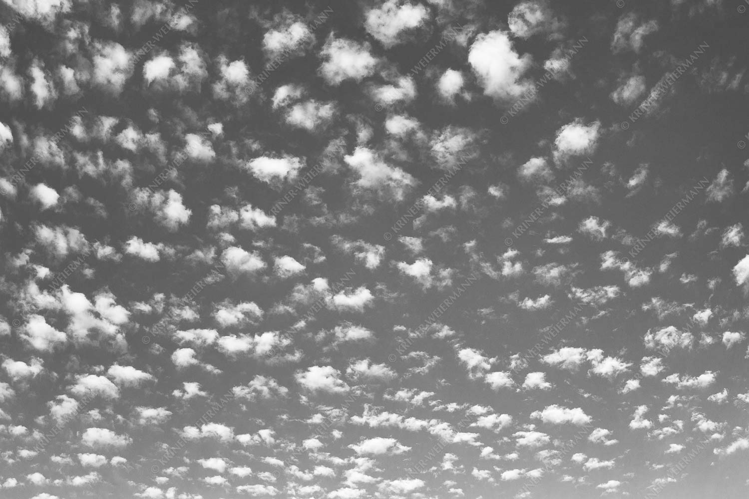 Schäfchenwolken am blauen Abendhimmel