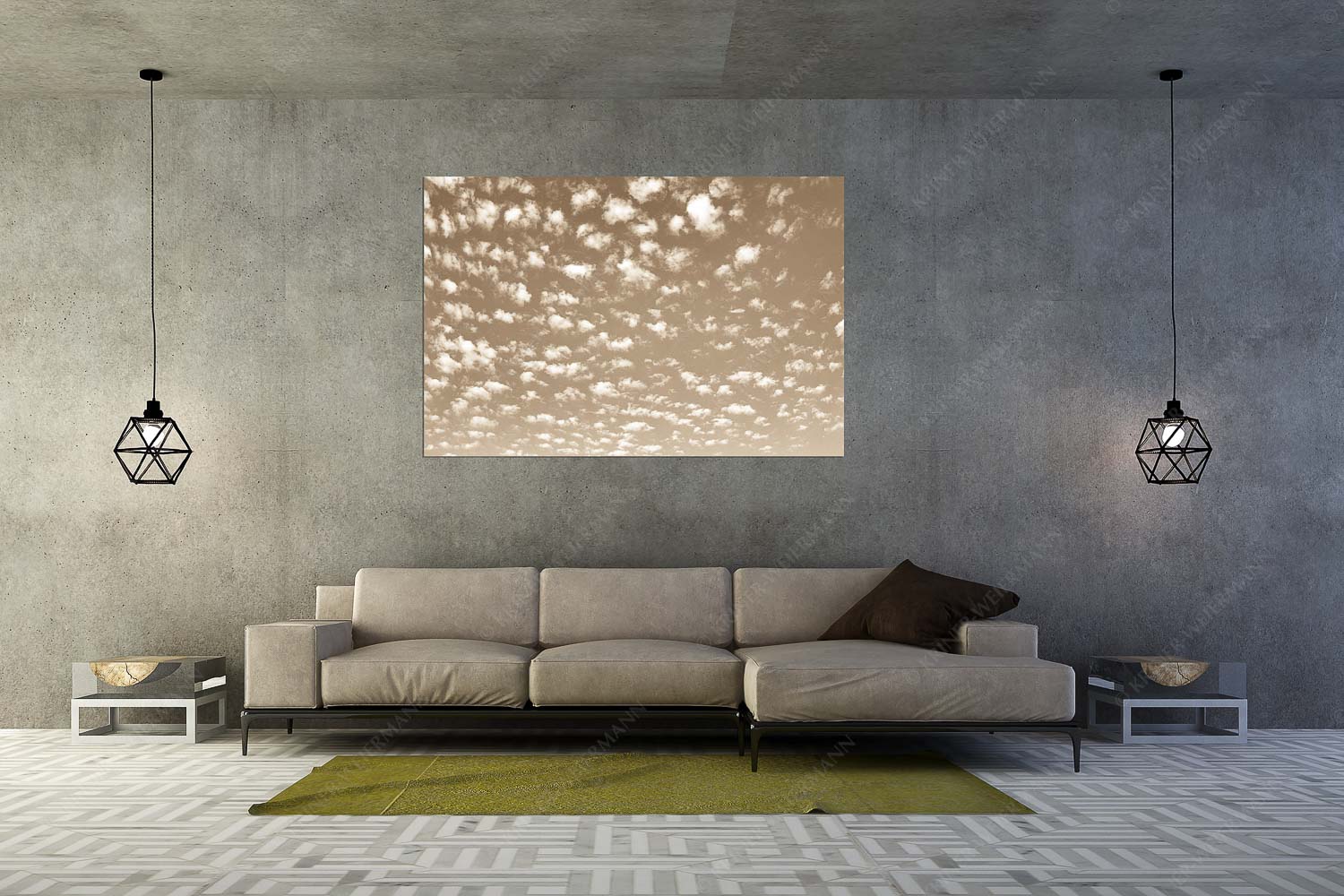 Schäfchen – Größe ca. 180x120cm, Seitenverhältnis 3:2 — Schäfchenwolken Blau Weiss Schäfchenwolken am blauen Abendhimmel - Schäfchen - Größe ca. 180x120cm, Seitenverhältnis 3:2 - Schäfchenwolken Blau Weiss - weitere Infos unter https://www.kriner-weiermann.de