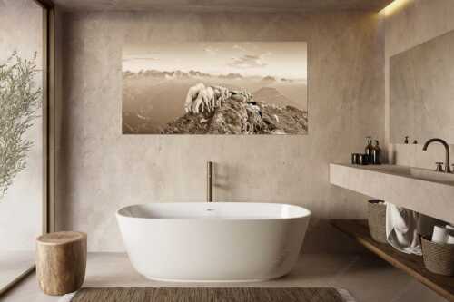Bergschafe am Schafreiter mit Blick ins Karwendel und Wetterstein - Schafreiter - Größe ca. 180x90cm, Seitenverhältnis 2:1 - Bergschafe im Karwendel - weitere Infos unter https://www.kriner-weiermann.de