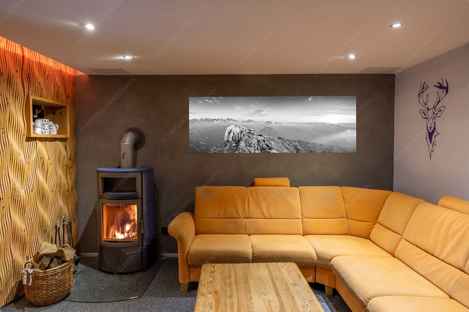 Schafreiter – Größe ca. 180x60cm, Seitenverhältnis 3:1 — Bergschafe im Karwendel Bergschafe am Schafreiter mit Blick ins Karwendel und Wetterstein - Schafreiter - Größe ca. 180x60cm, Seitenverhältnis 3:1 - Bergschafe im Karwendel - weitere Infos unter https://www.kriner-weiermann.de