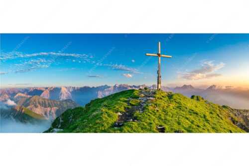 Blick vom Schafreiter ins Karwendelgebirge - Schafreiter Gipfelpanorama - Seitenverhältnis 2,5:1 - Schafreuter im Karwendel - weitere Infos unter https://www.kriner-weiermann.de